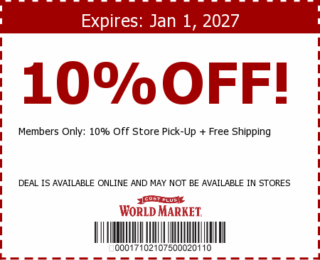 Cost Plus World Market Promo Code