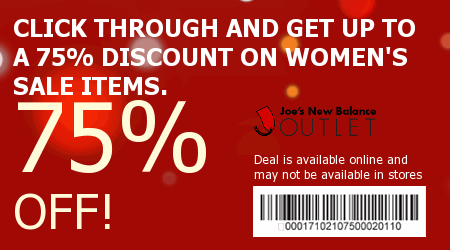 Joes New Balance Outlet sometimes offers coupons like these